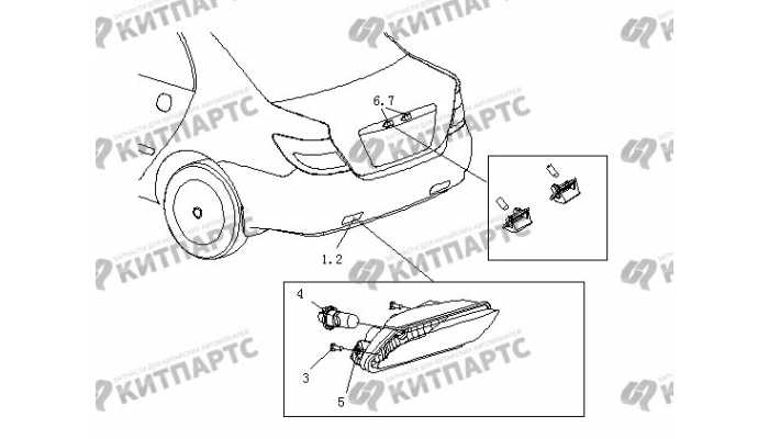 Фонари противотуманные задние BYD F3 (F3R)